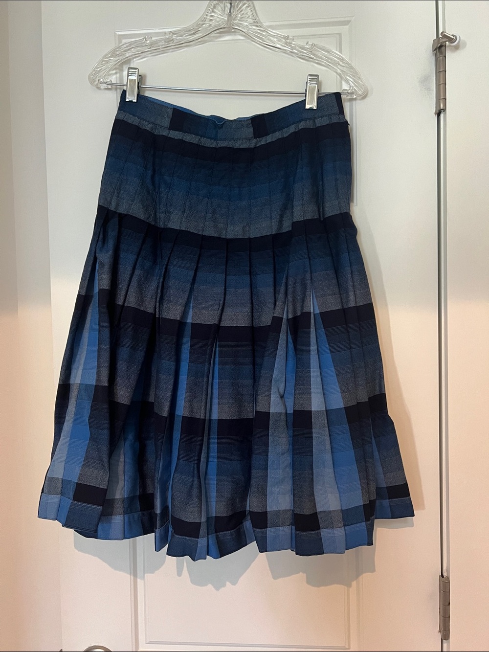 Pendleton Blue Plaid Pleated Skirt
